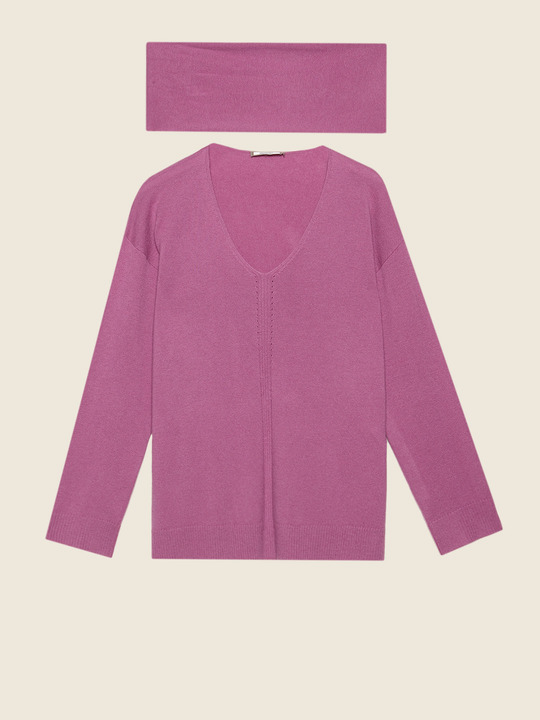 Elenamiro&nbsp;: Chandail avec col amovible Rose_1