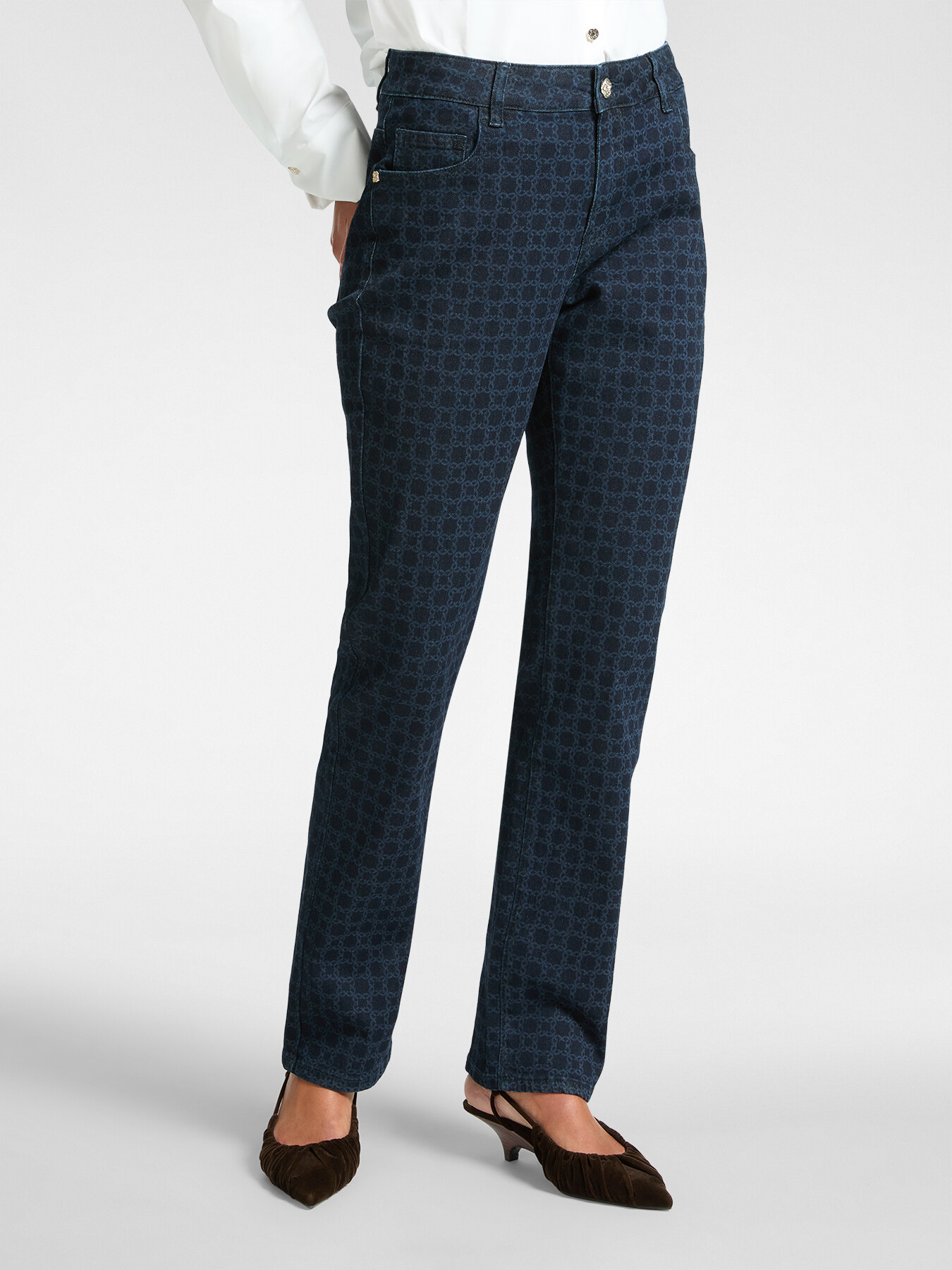 Jean monogramme bleu image number 2