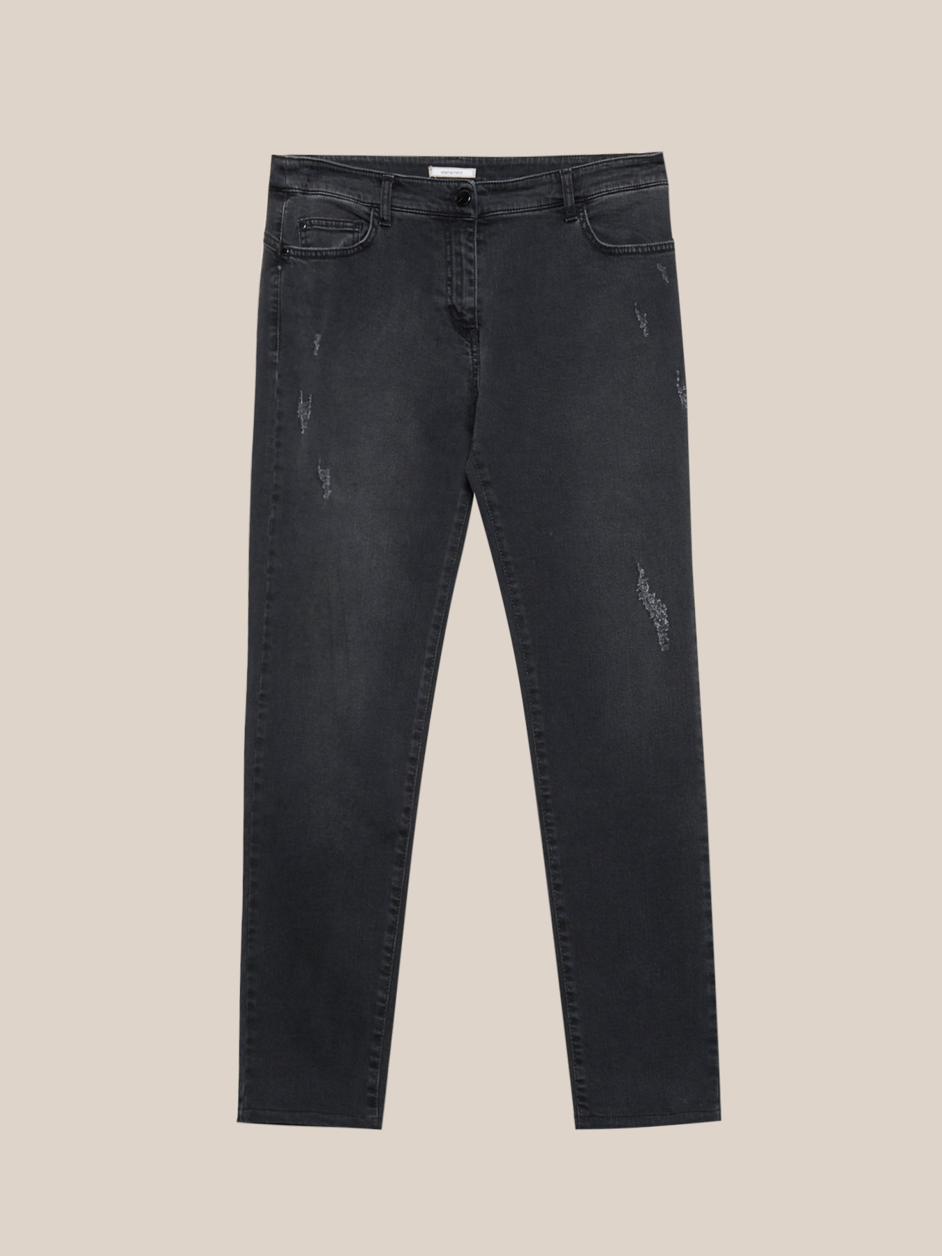 Slightly distressed skinny jeans image number 3