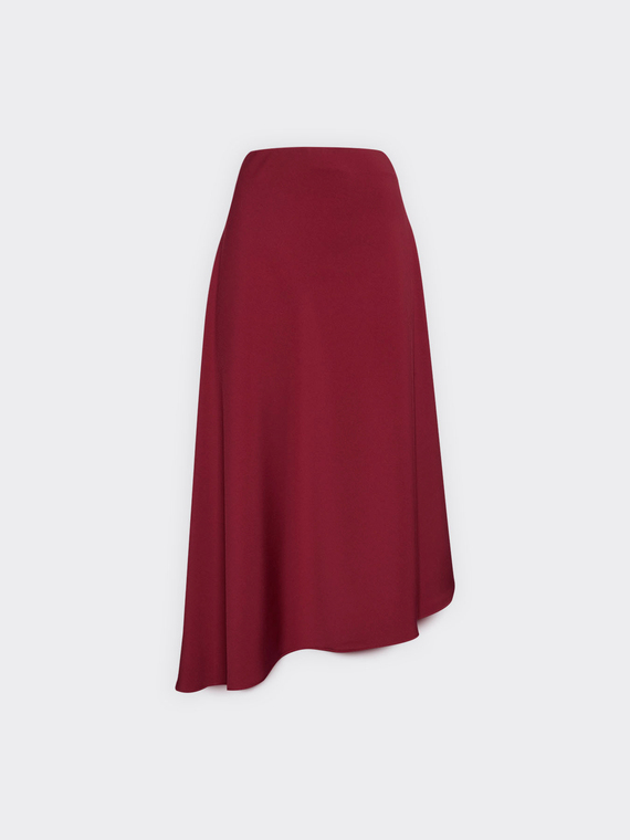 Jupe asym&eacute;trique en cady stretch