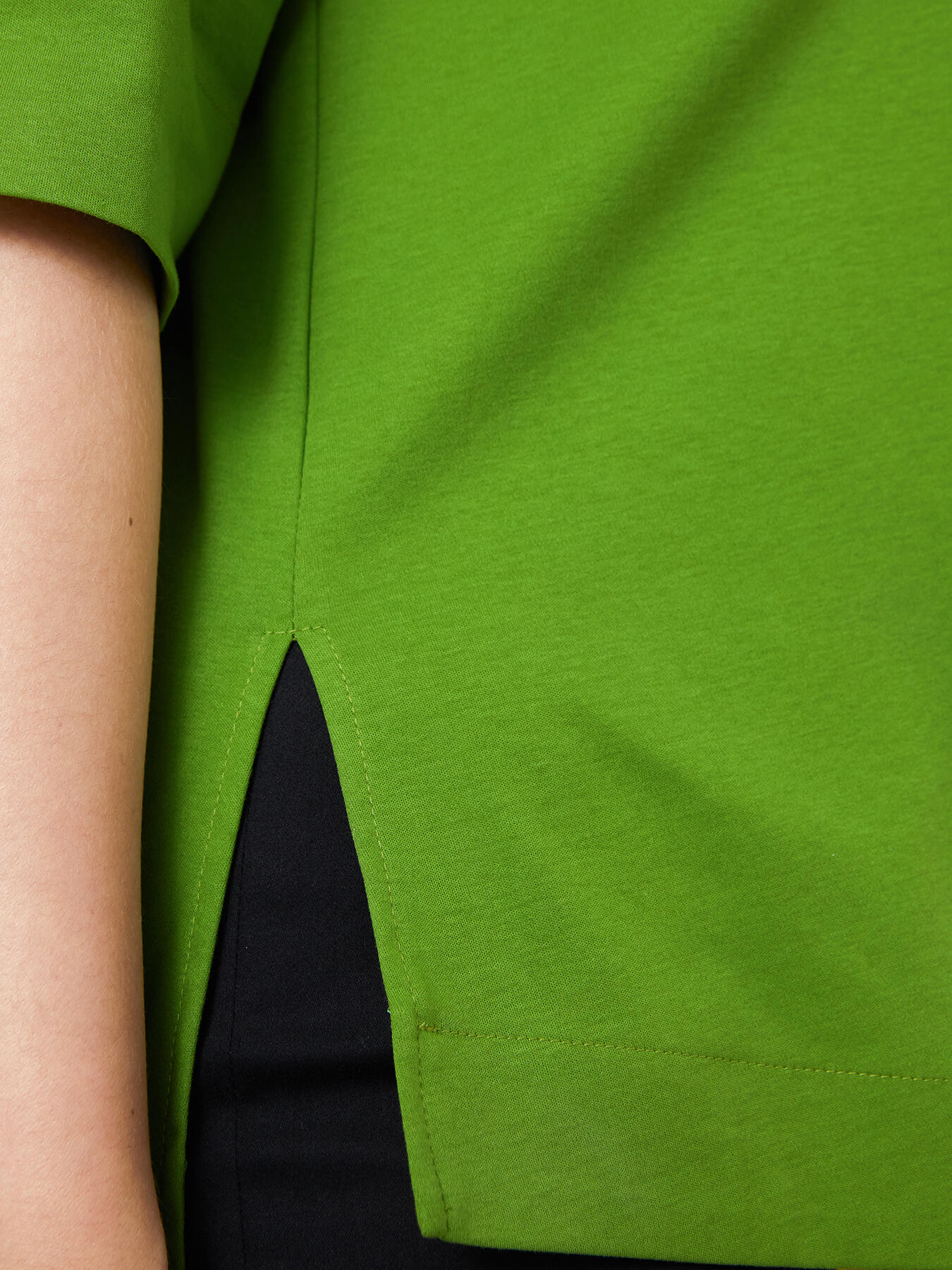 T-shirt coupe trap&egrave;ze en jersey image number 3