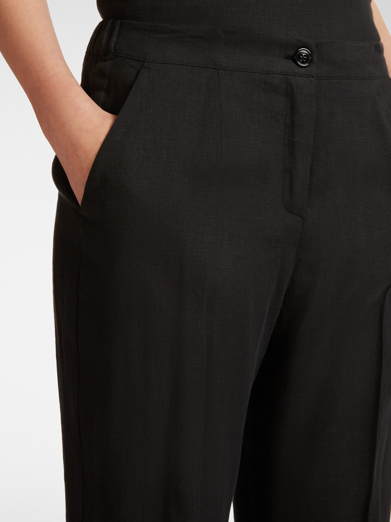 Pantalon &agrave; coupe d&eacute;contract&eacute;e en lin image number 3