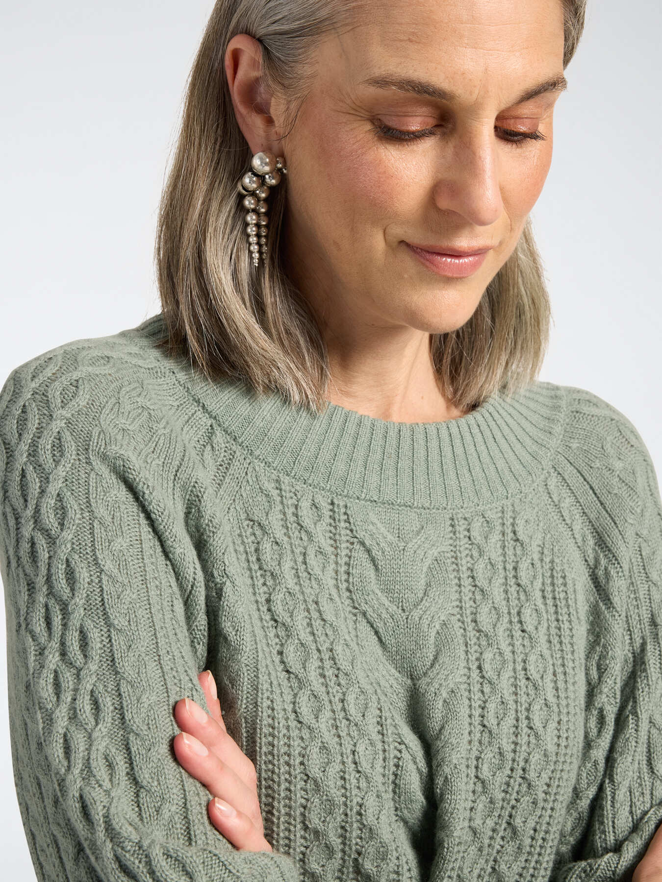 Pull tress&eacute; en pure laine image number 3