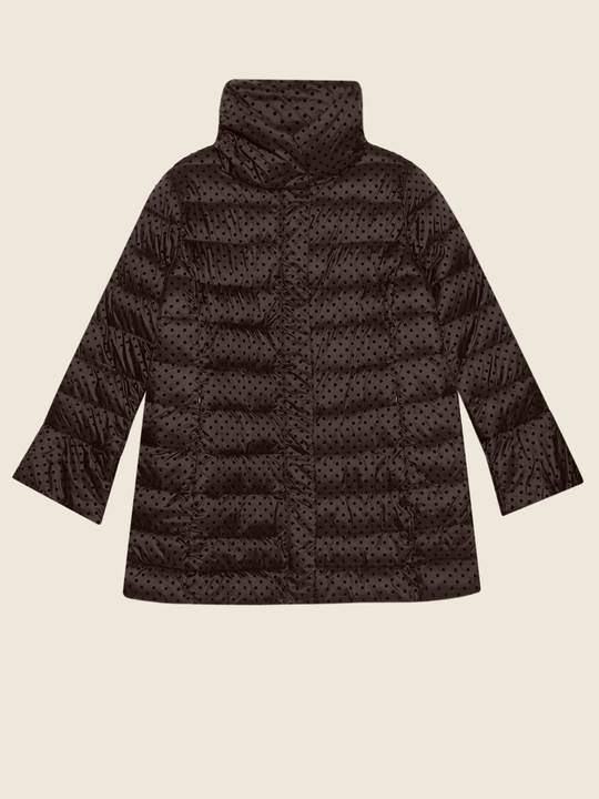 Elenamiro&nbsp;: Doudoune &agrave; pois Noir_1