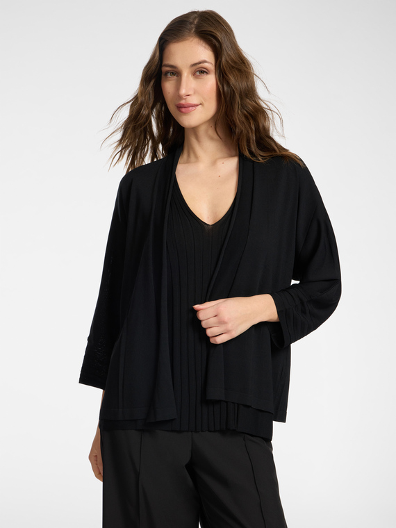 Cardigan en viscose m&eacute;lang&eacute;e