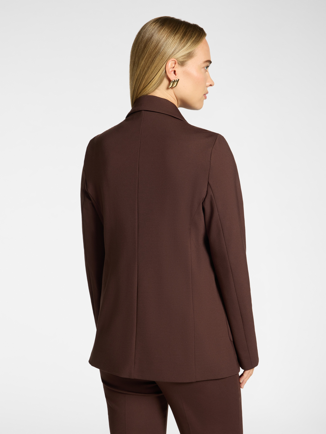Viscose blend single-breasted blazer image number 1