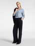 Palazzo pants in cotton blend cr&ecirc;pe image number 0