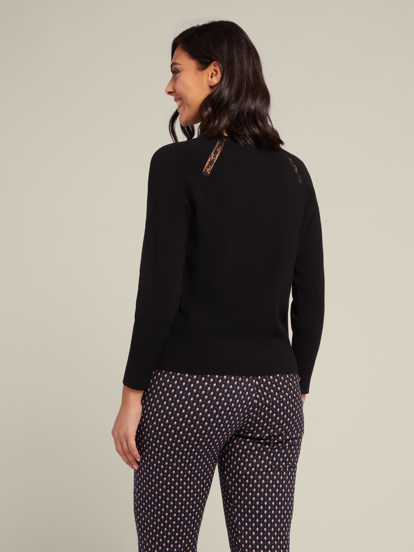 Sweater with soft viscose entredeux image number 1