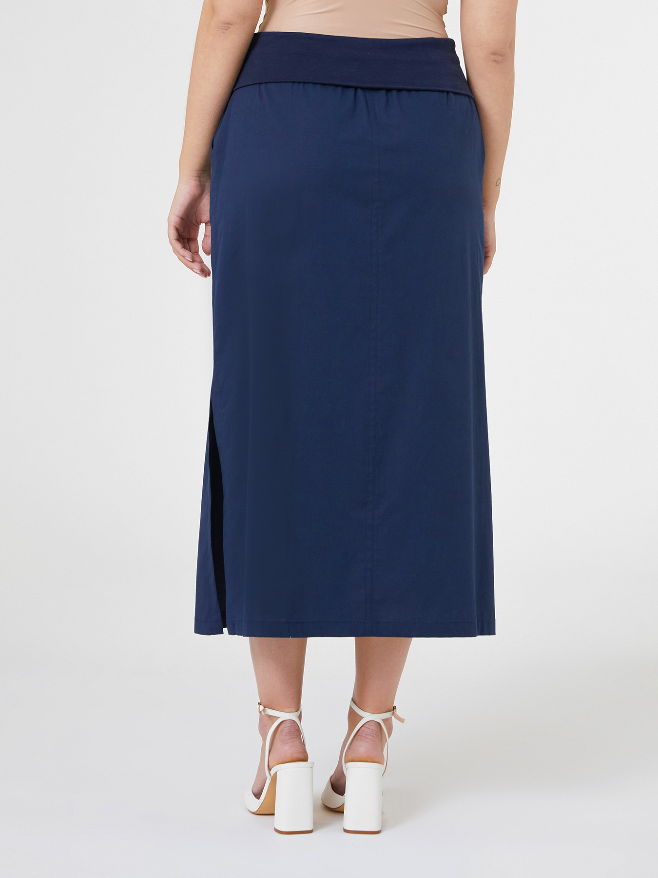 Falda con borde de tejido de punto image number 1