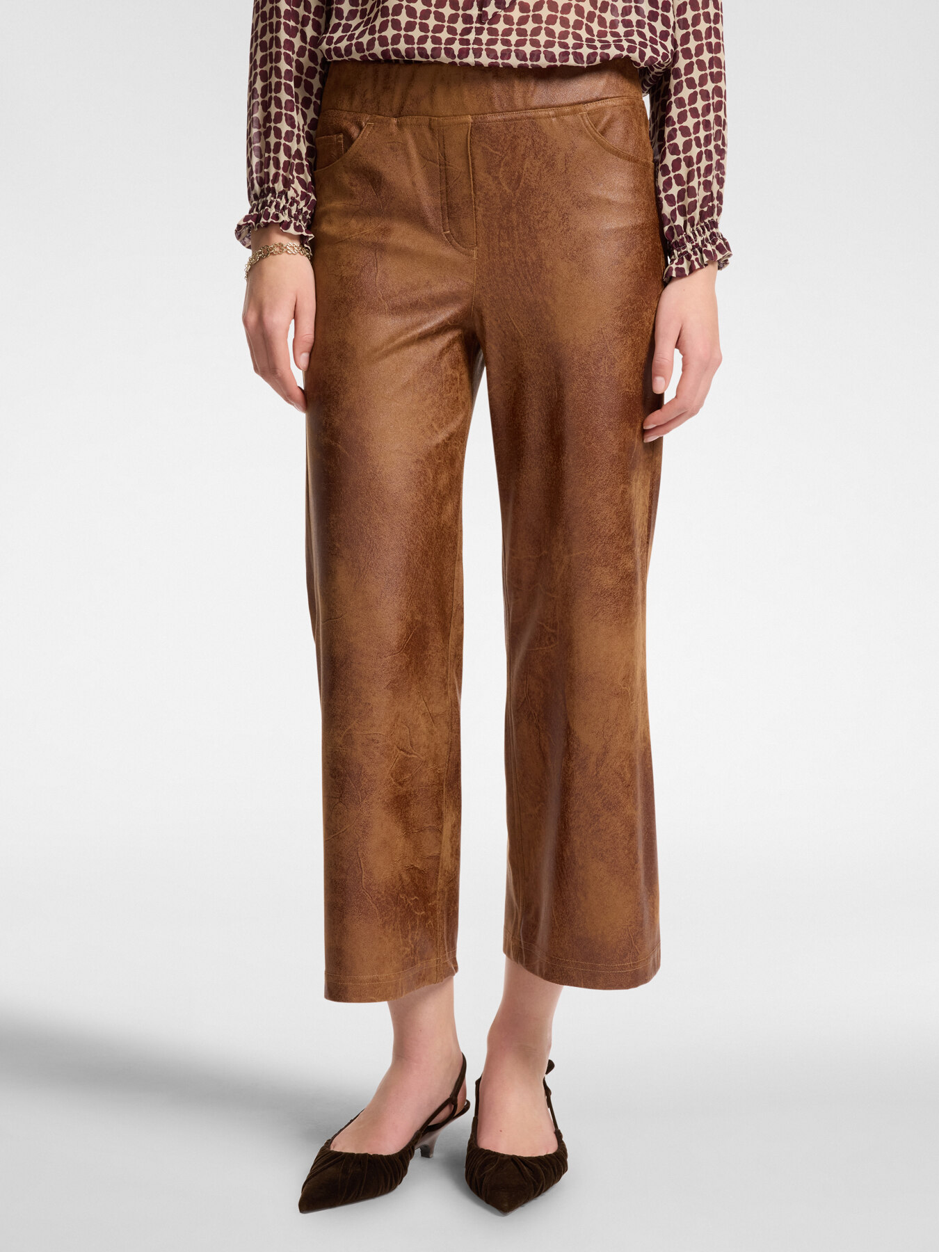 Pantalon en tissu effet vintage image number 2