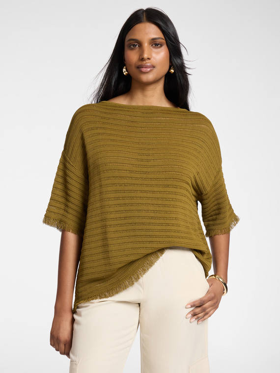 Striped openwork sweater