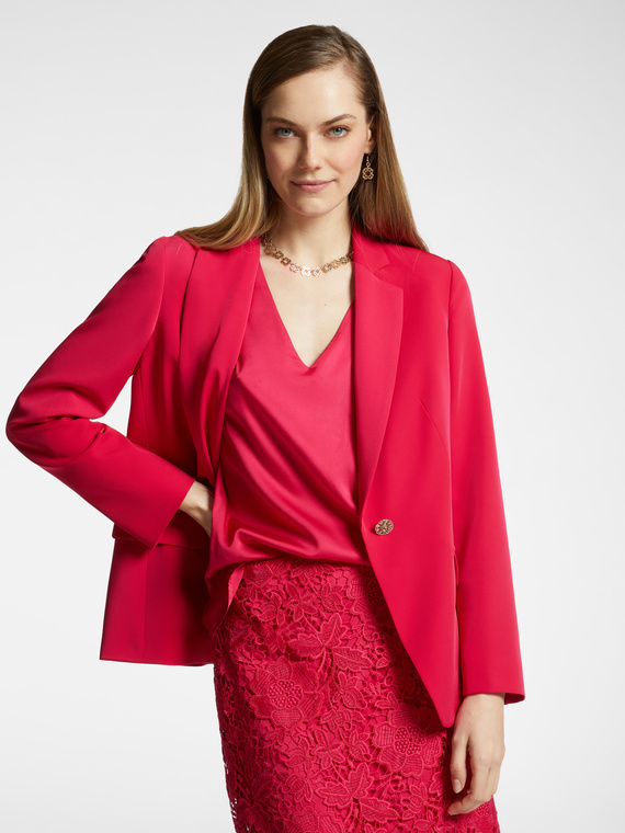 Elena Mirò - Blazer in cady stretch Donna, Fucsia Taglia: 42