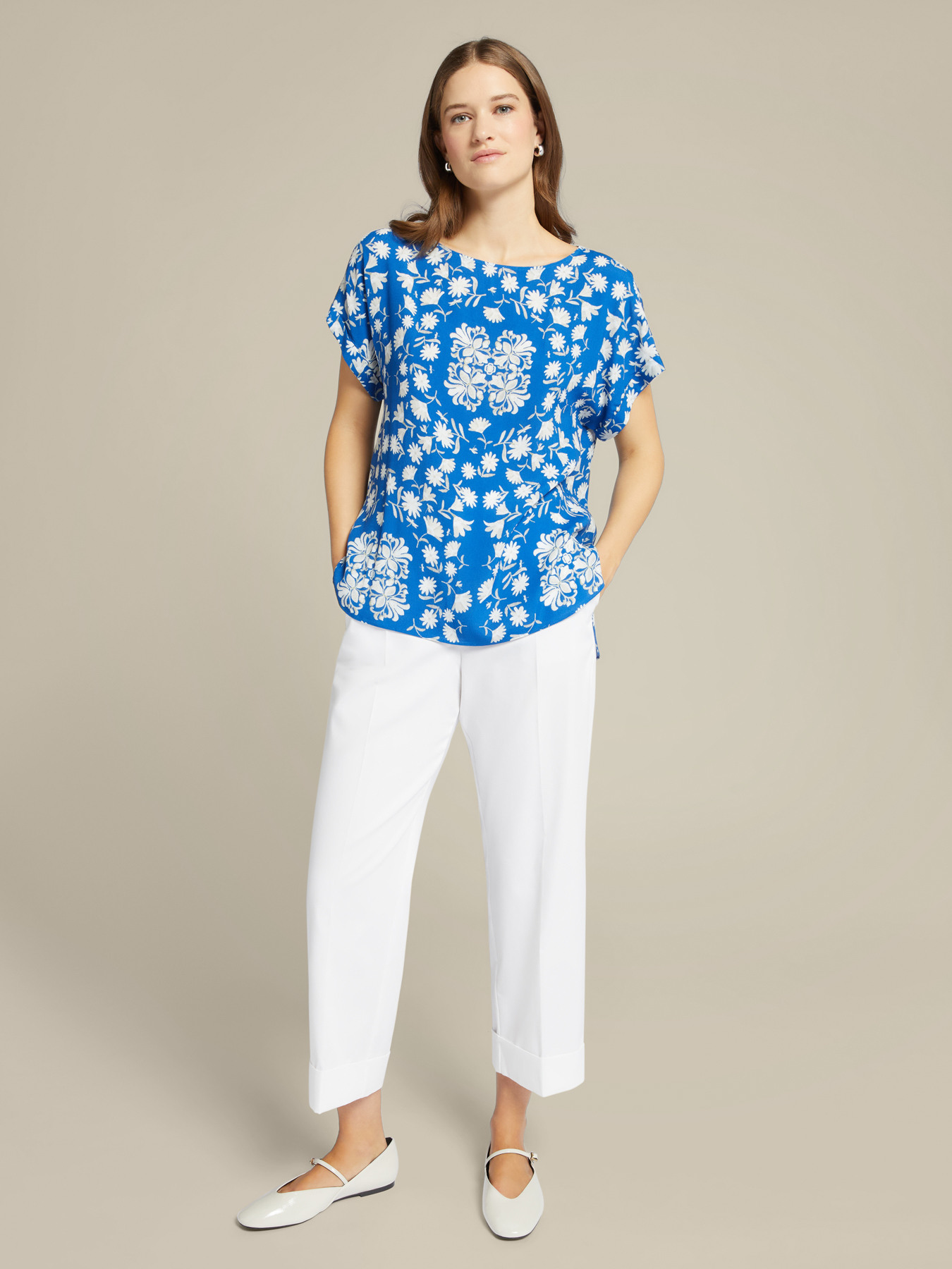 Blusa estampada de viscosa ECOVERO&trade; image number 2