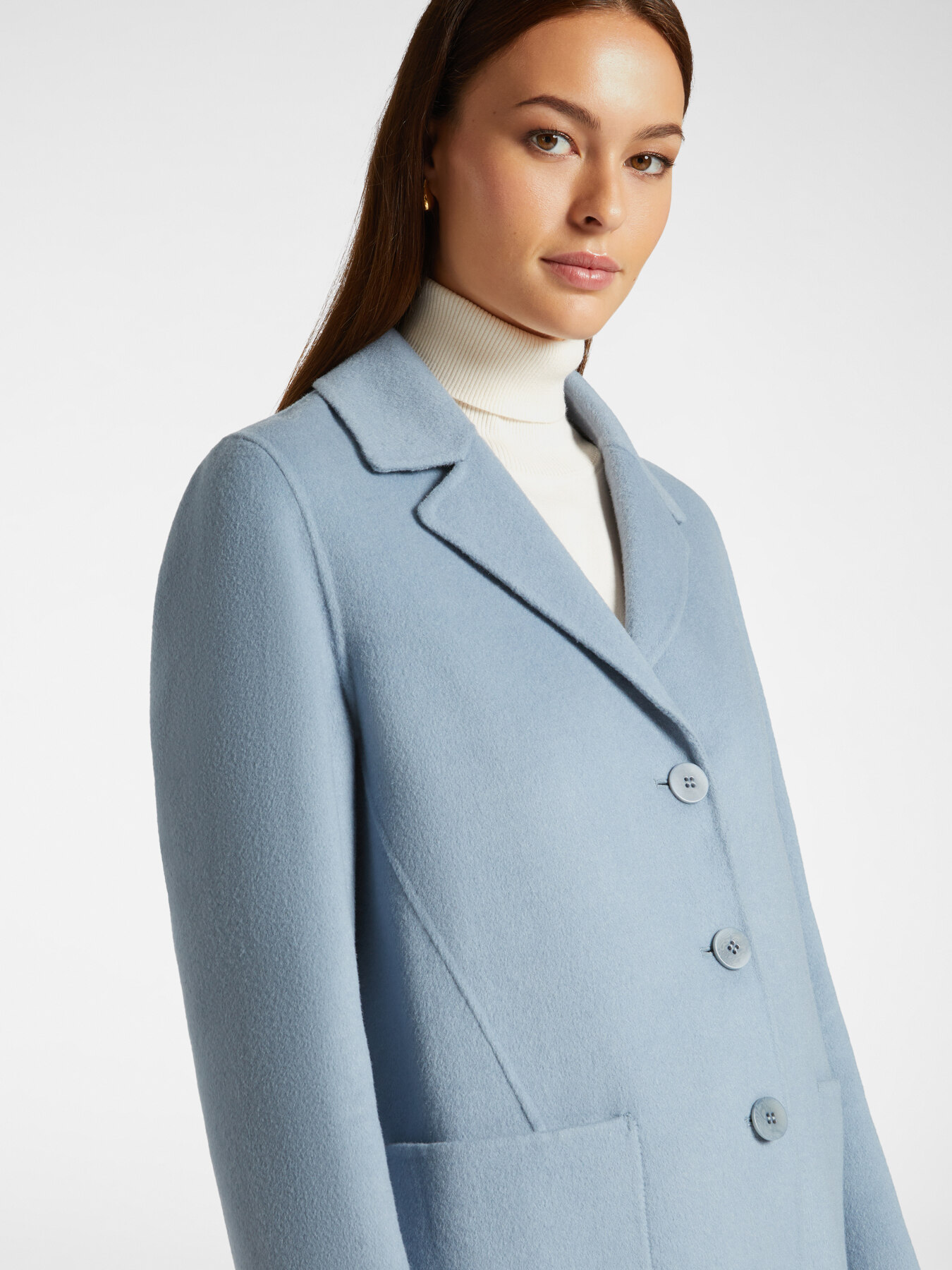 Tailored coat in double fabric image number 3