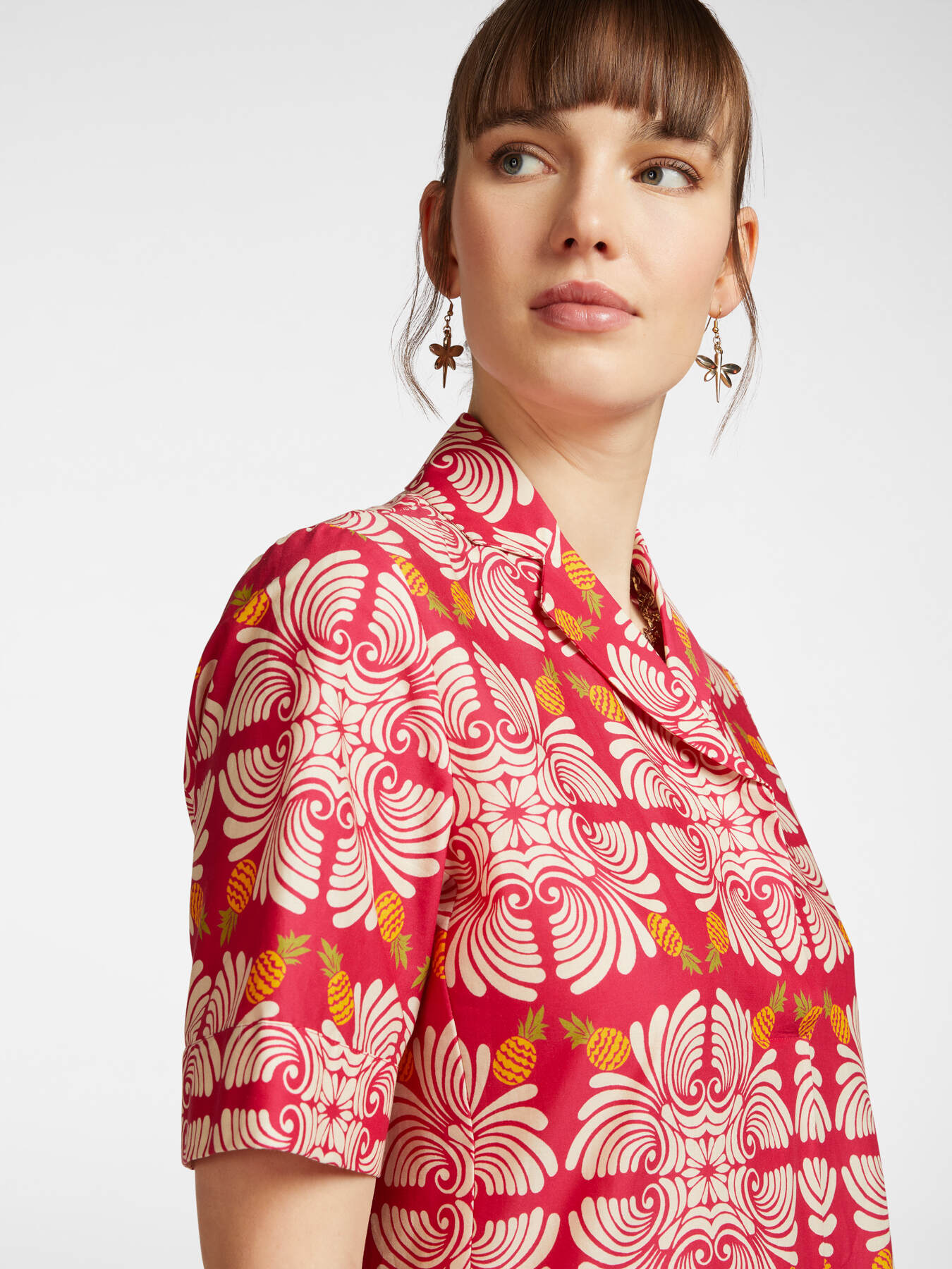 Bedrucktes Kleid aus Stretch-Baumwolle image number 3