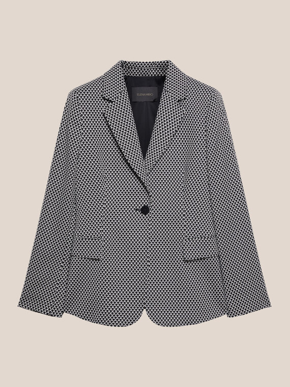 Geometric pattern blazer jacket