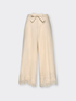 Cropped linen trousers with lace image number 4