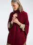 Cable knit poncho in pure wool image number 0