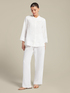 Linen trousers with fringes at the hem image number 0