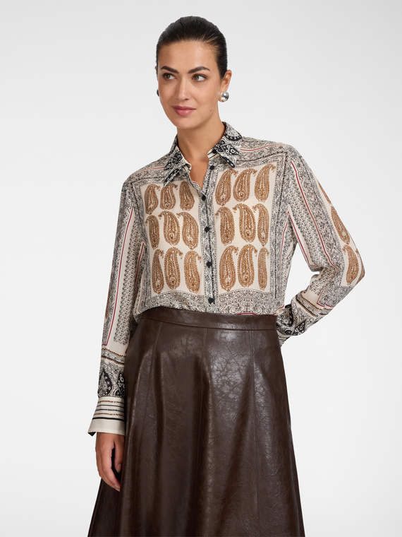 Camisa de viscosa estampada