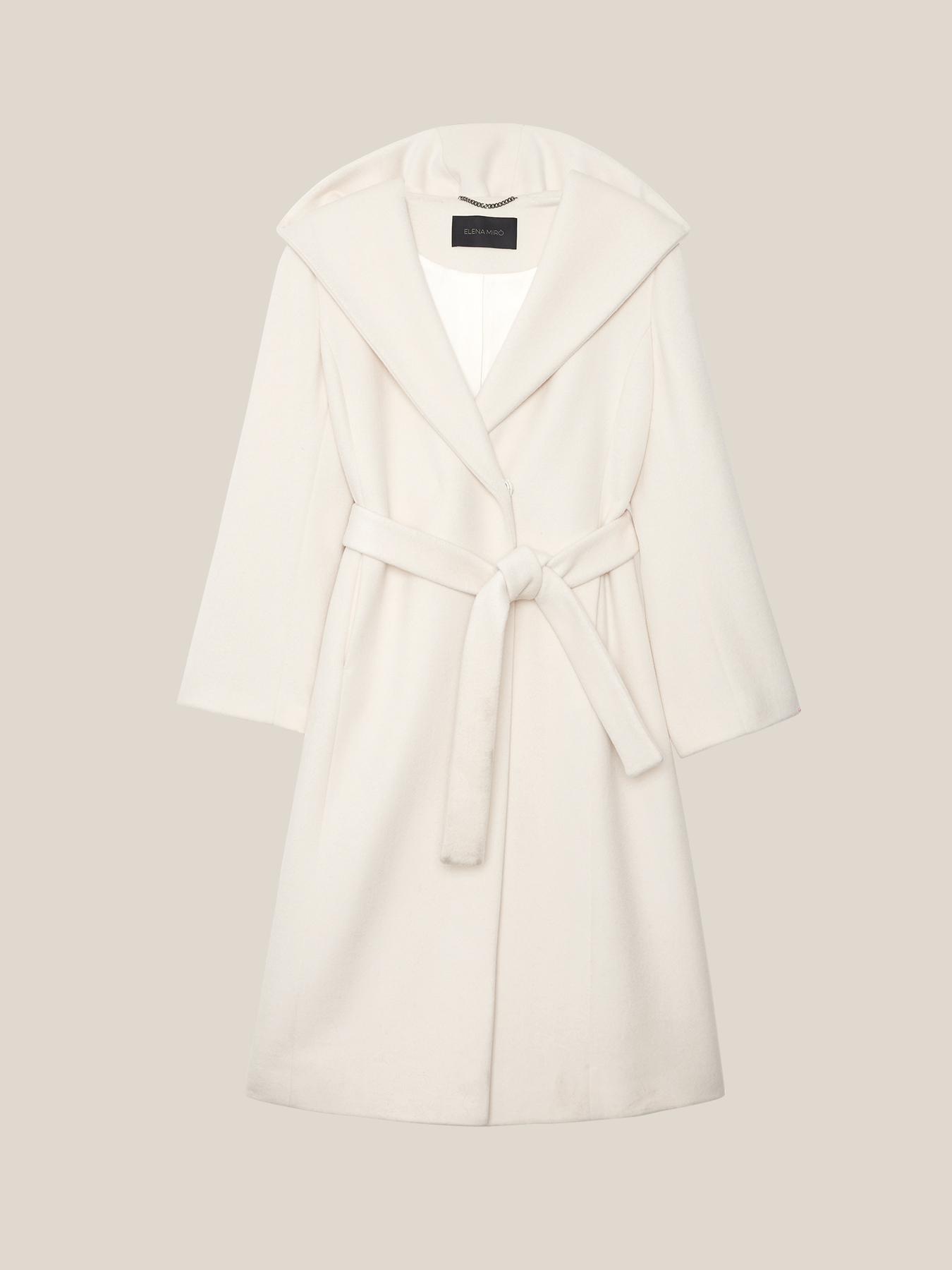 Worsted coat with belt image number 5