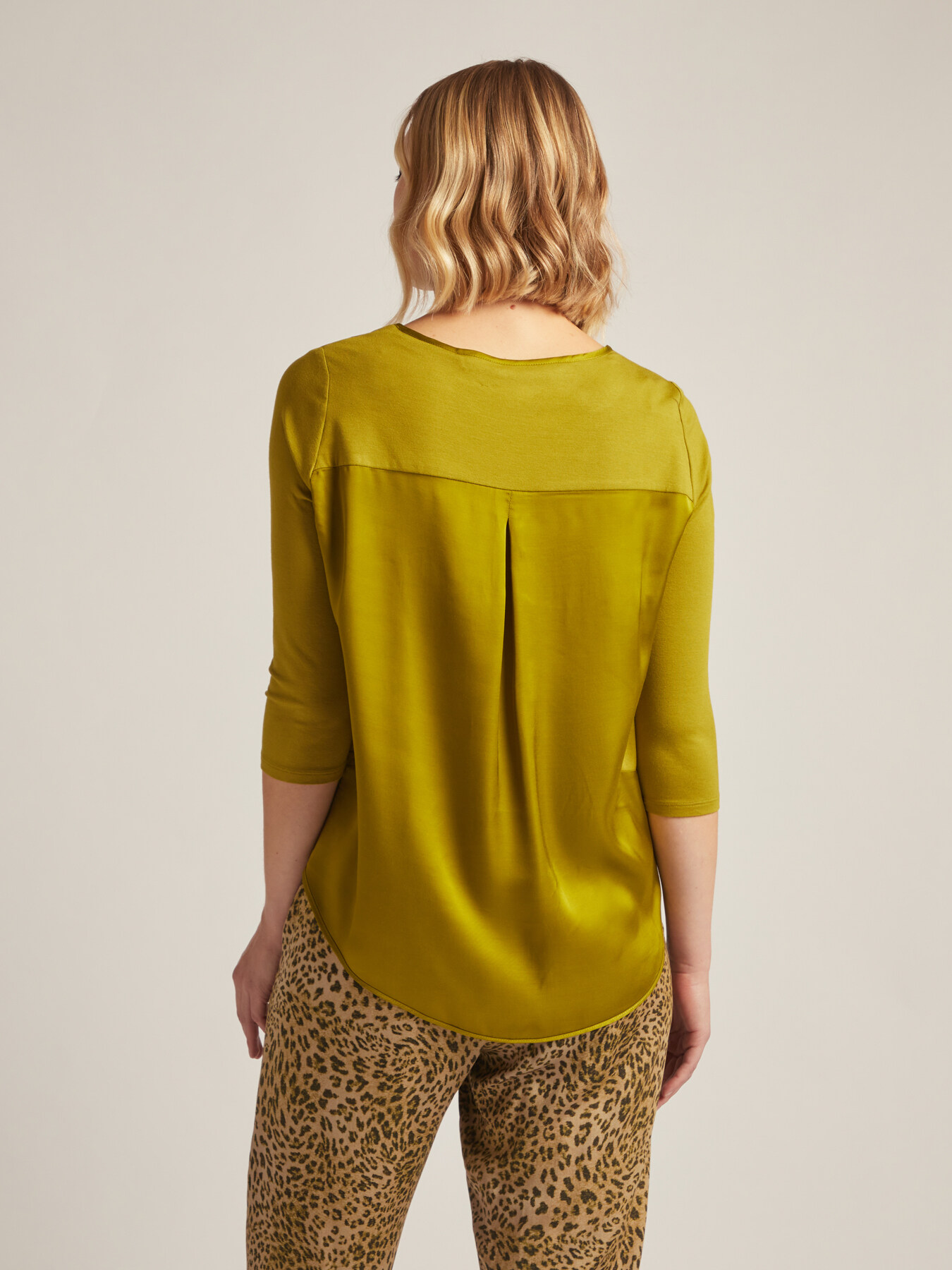 Satin and jersey T-shirt image number 1