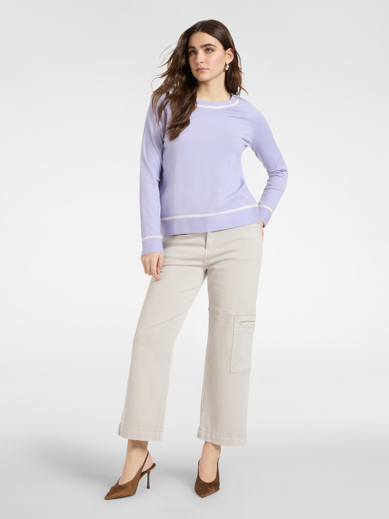 Striped crew neck sweater image number 3