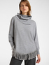 Pullover mit Fransen und abnehmbarem Kragen image number 0