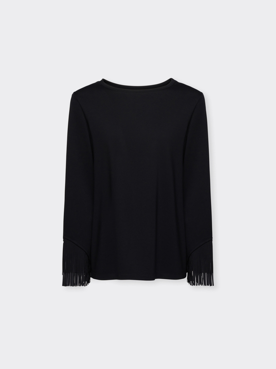 T-shirt avec franges en bas des manches