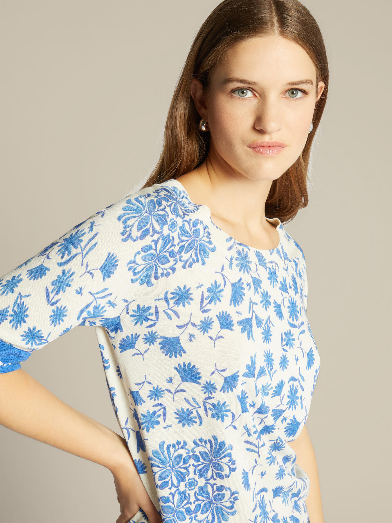 Bedruckter kurz&auml;rmeliger Pullover image number 3