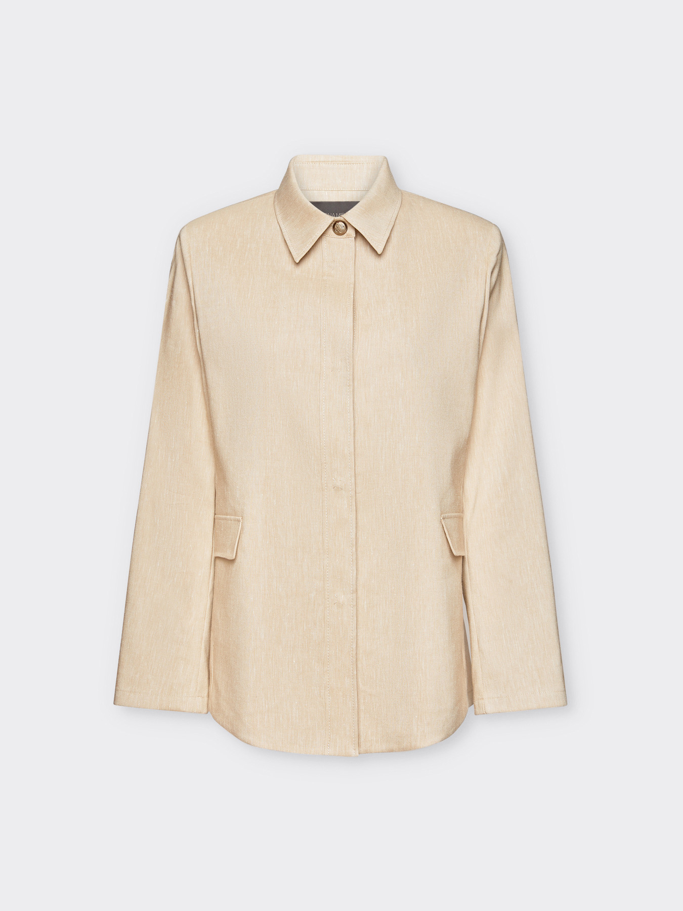 Linen blend shirt jacket image number 4
