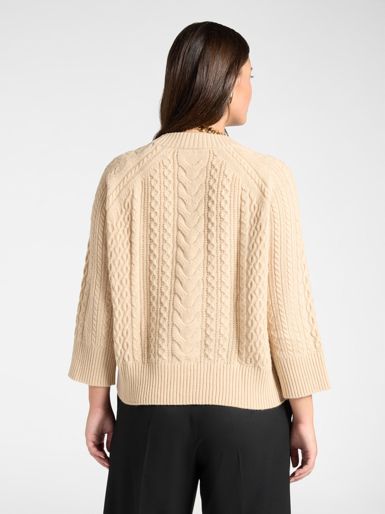Maglia a trecce in pura lana image number 1