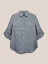 Denim effect linen and cotton shirt image number 4