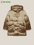 Long down jacket with detachable hood image number 4