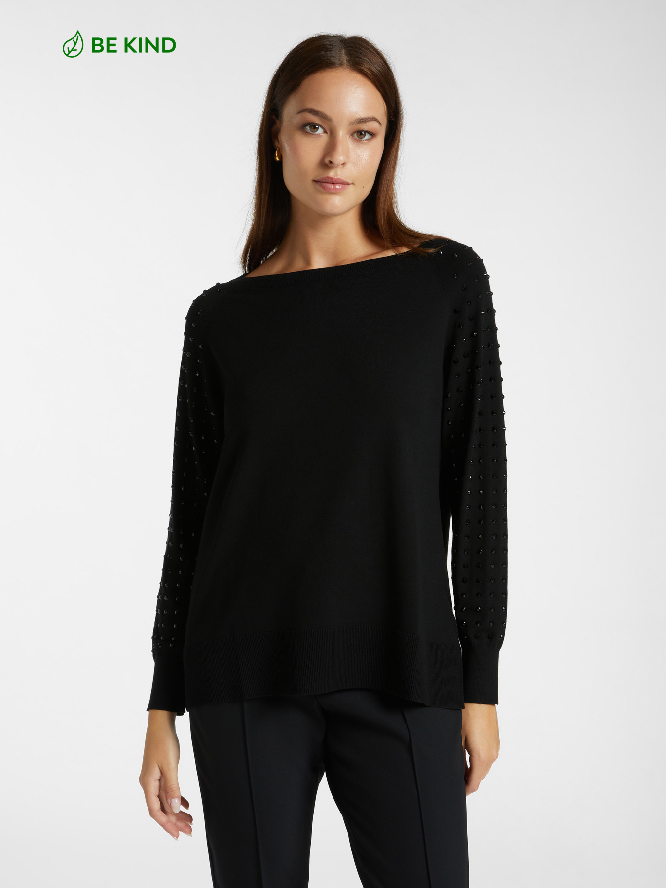 LENZING&trade; ECOVERO&trade; viscose sweater with crystals image number 0