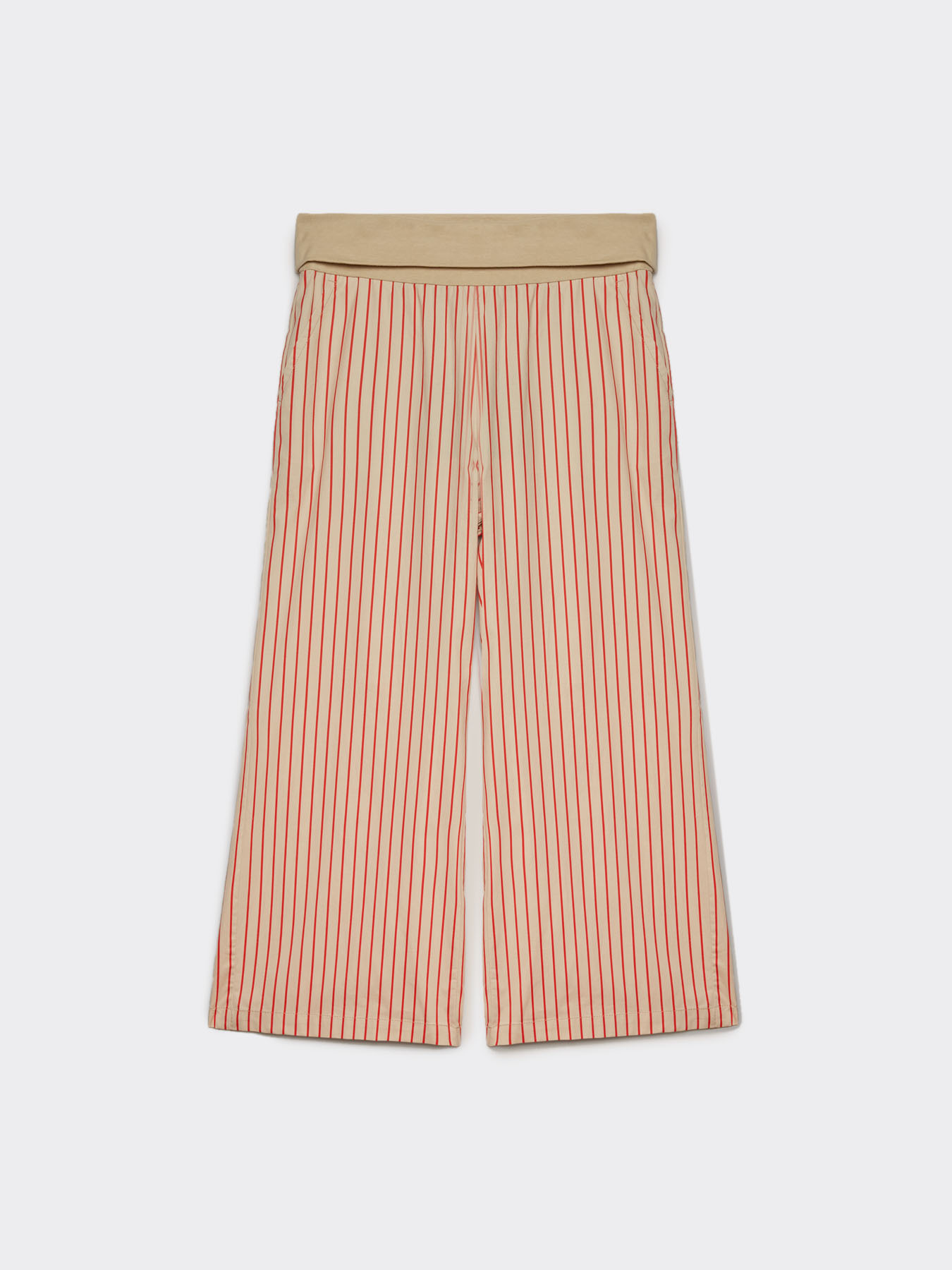 CROPPED TROUSERS WITH JERSEY YOKE image number 0