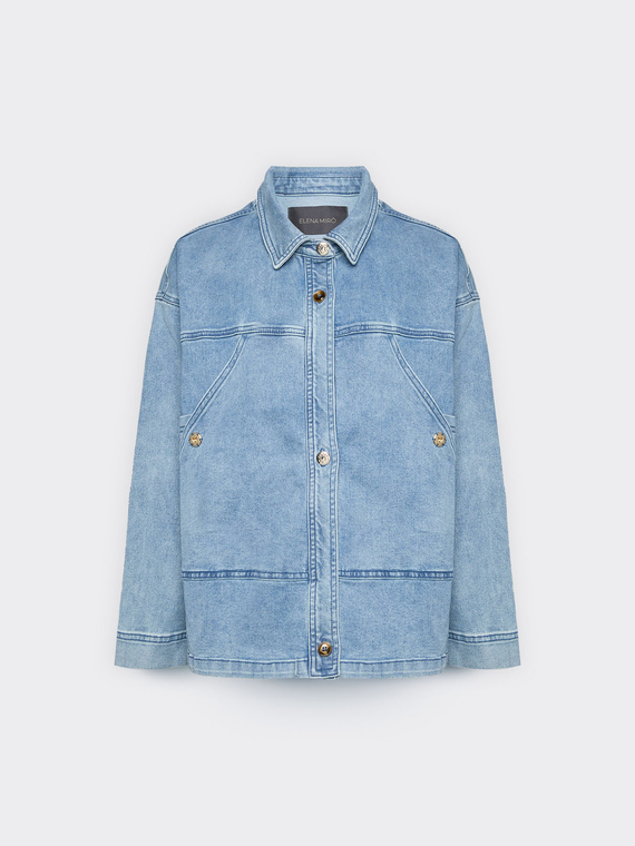 Stonewashed Denim-Jacke