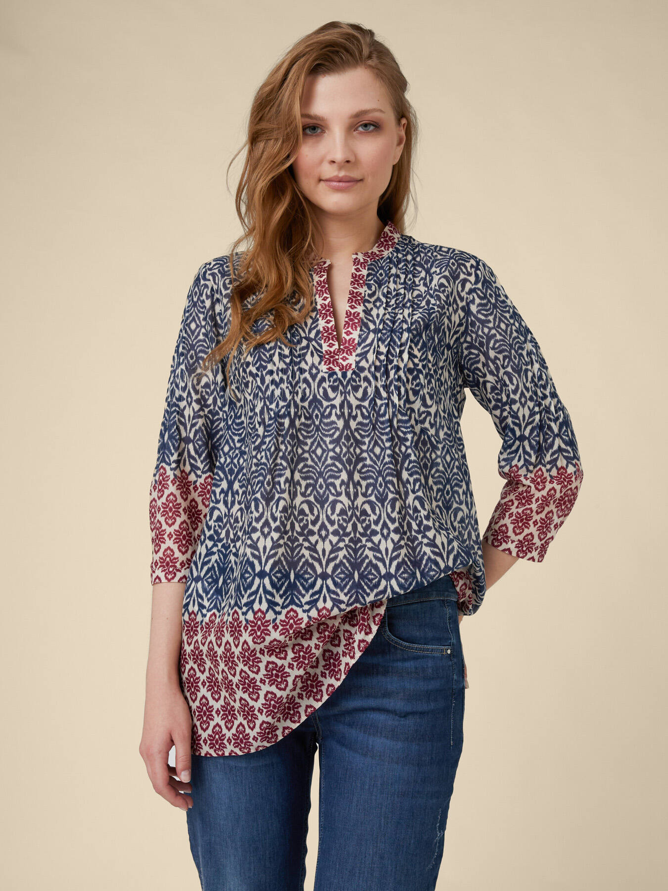 BLOUSE EN VOILE DE COTON IMPRIM&Eacute; image number 1