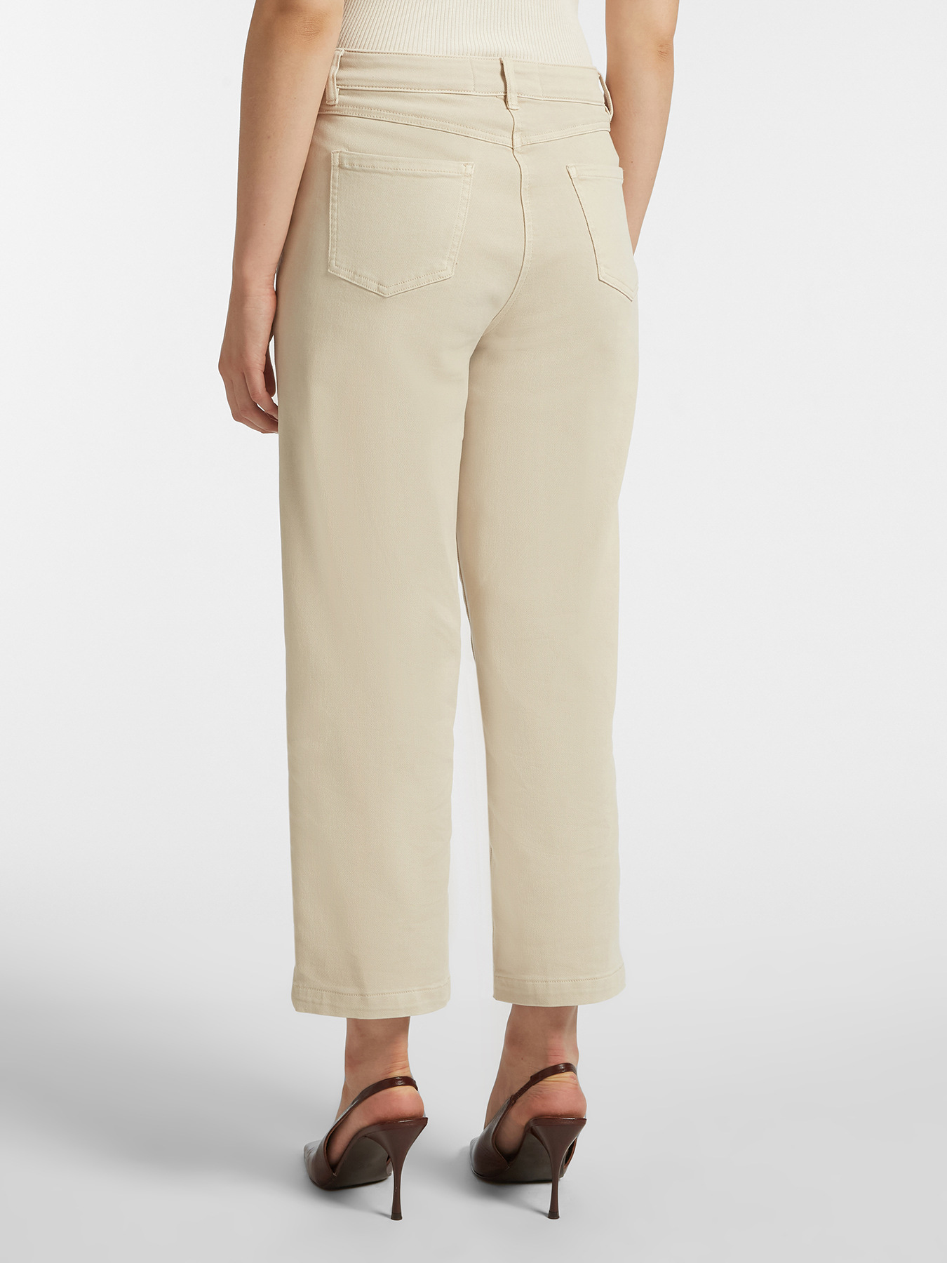 Pantalon raccourci cinq poches en drill image number 1