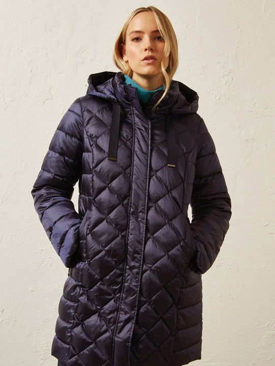 Elenamiro&nbsp;: Doudoune matelass&eacute;e &agrave; capuche Bleu_1