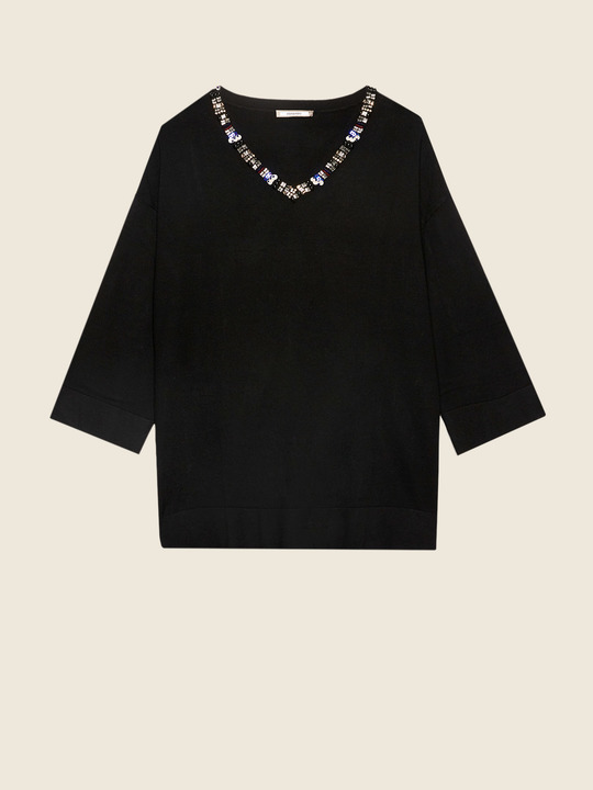 Elenamiro&nbsp;: Chandail brod&eacute; Noir_1