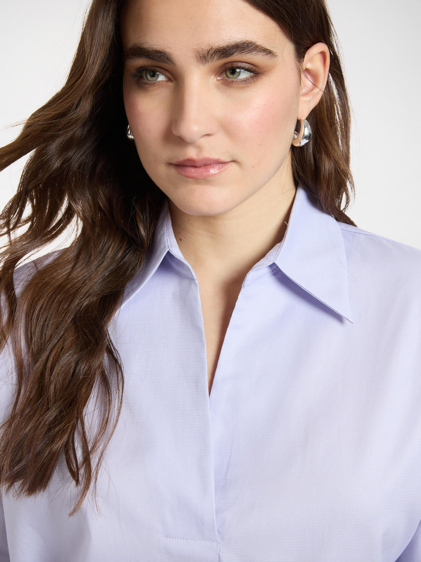 Three-quarter sleeve poplin shirt image number 3