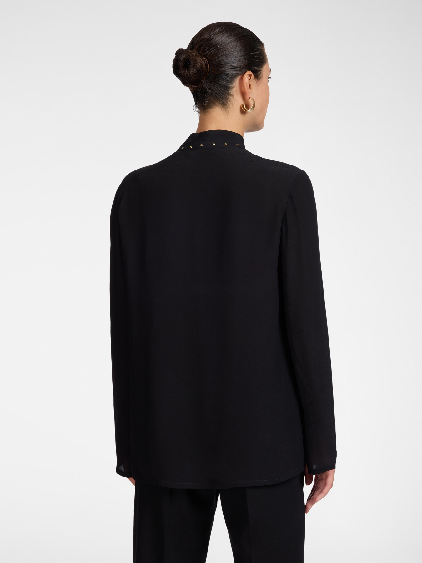Viscose blouse with bow image number 1