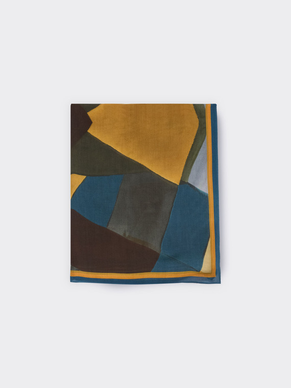 Bedrucktes Foulard mit Kontrastkante