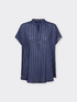 Blusa in lino gessato e jersey image number 4