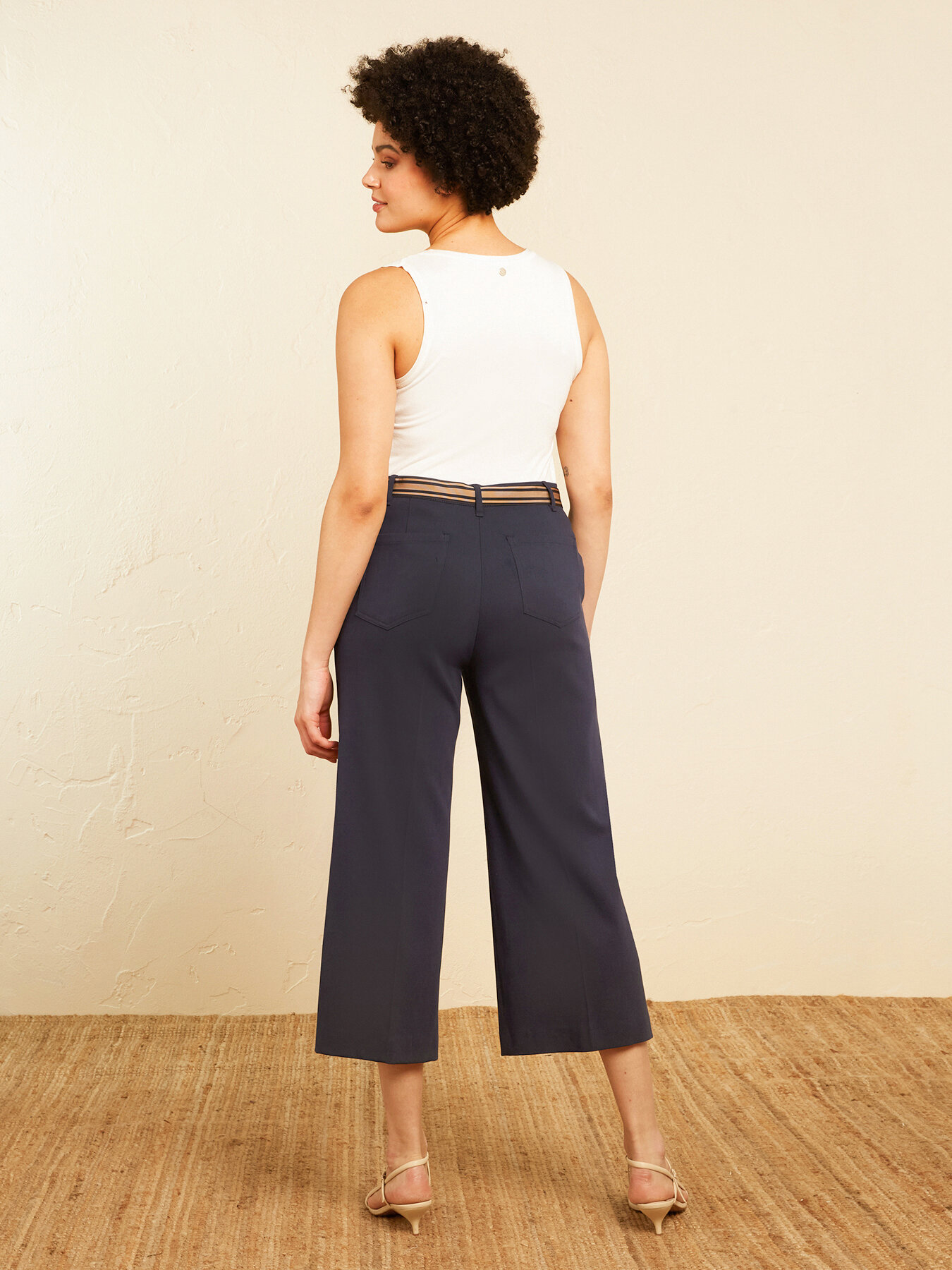 CROPPED-HOSE AUS PIQUET image number 1