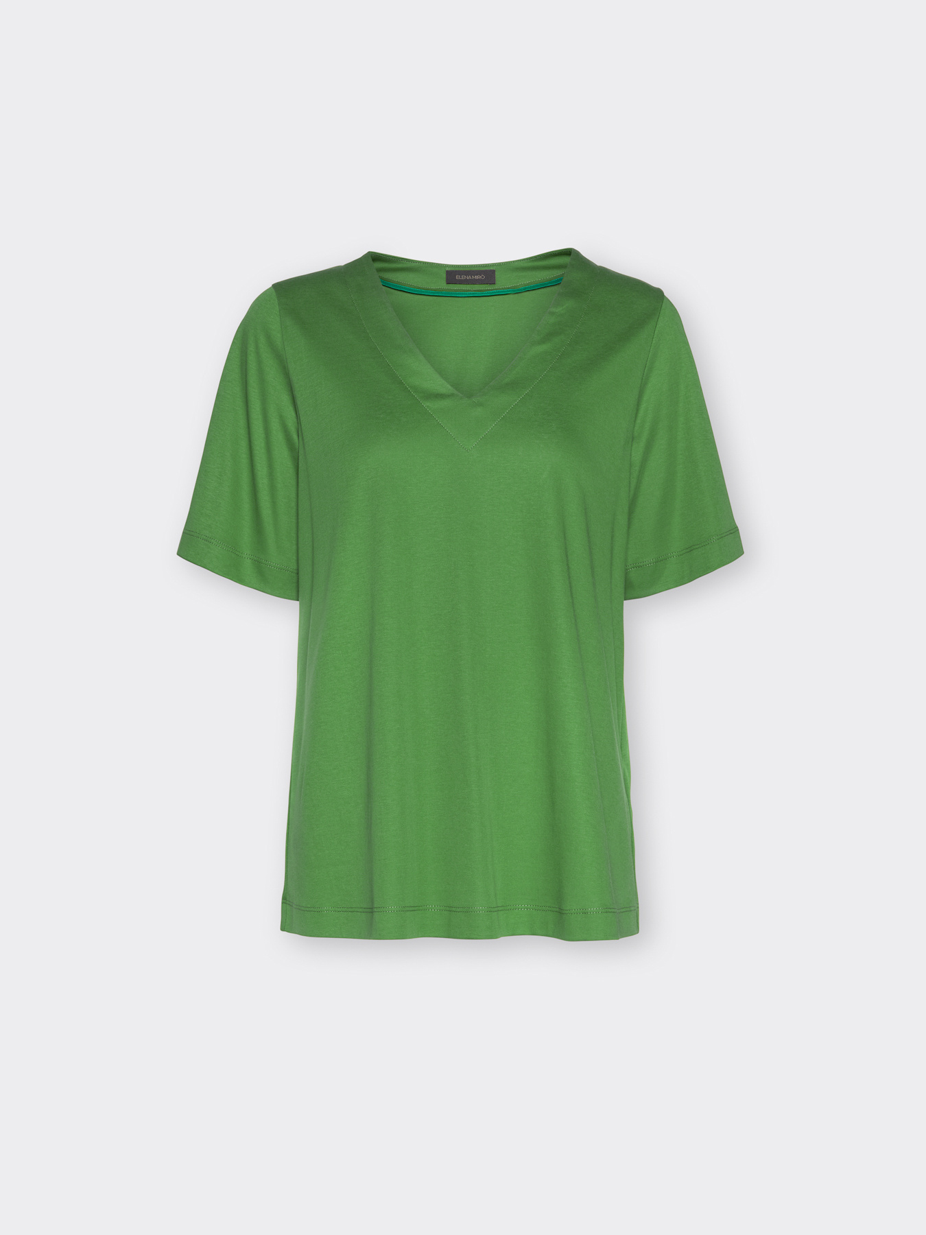 Camiseta de algod&oacute;n con cuello en V image number 4