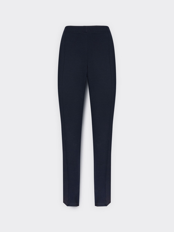 Slim-fit trousers in Milanese stitch