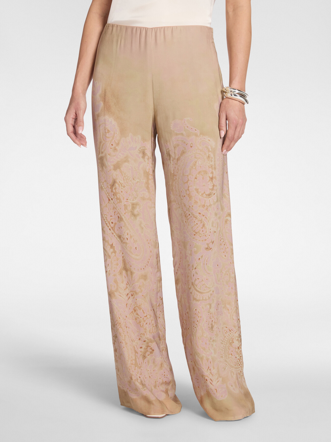 Printed straight-leg trousers image number 2
