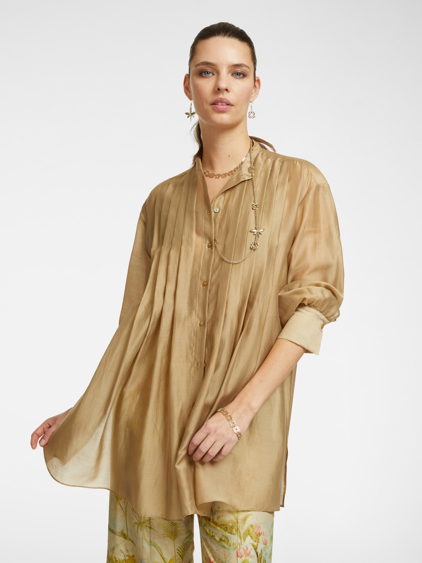 Chemise longue &agrave; plis image number 0